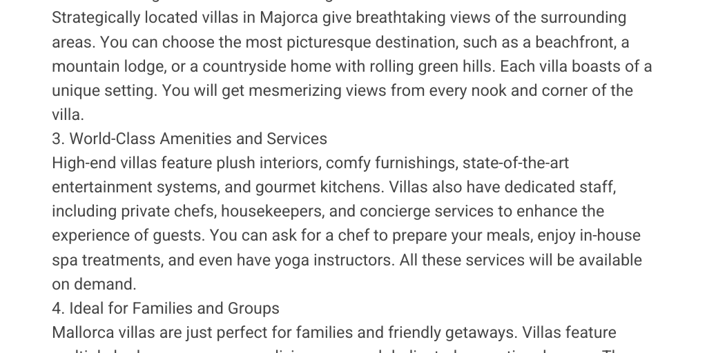 5 Highlights Of Mallorca Villas by Service with Passion - Infogram