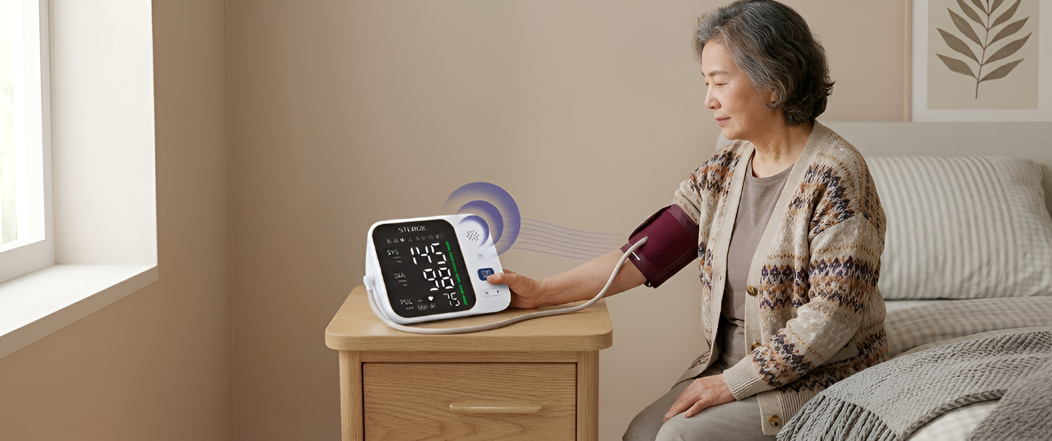 Digital BP Monitor with Large LCD Display and Talking Feature for Easy  – Stergic