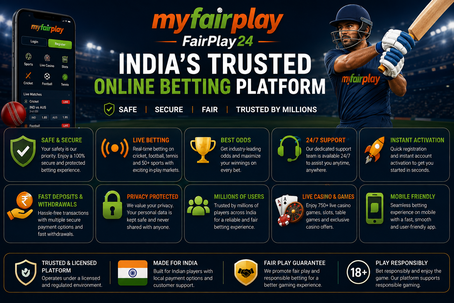 Myfairplay | Fairplay24 India's Trusted Online Betting Platform